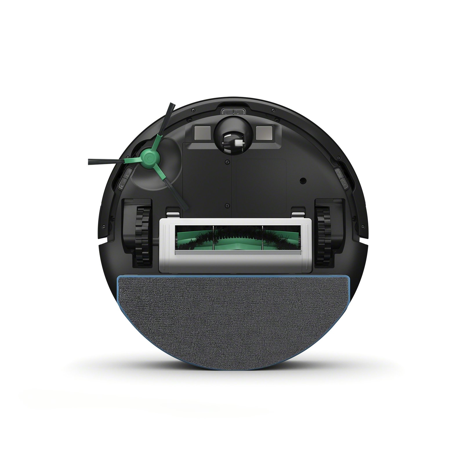 iRobot Roomba Combo Essential underside showing brushes and mop pad