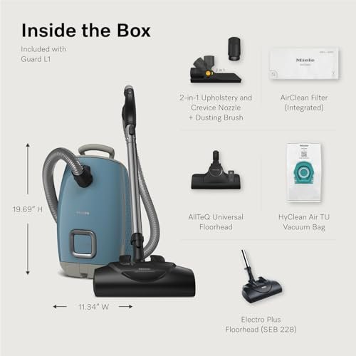 Miele Guard L1 bagged canister vacuum with Electro Plus floorhead