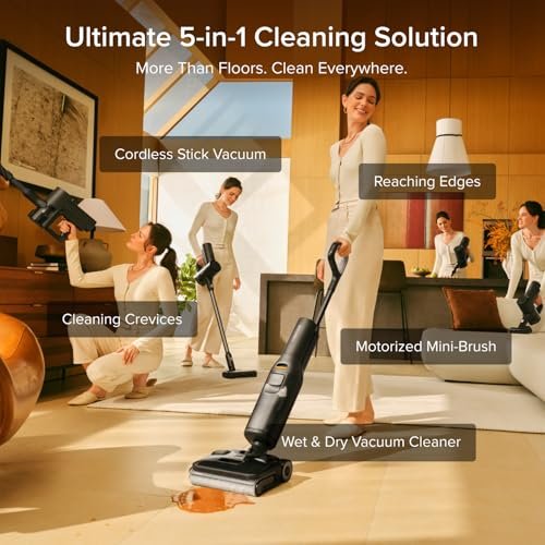 Roborock F25 ACE Combo cordless wet dry vacuum with its self-cleaning dock