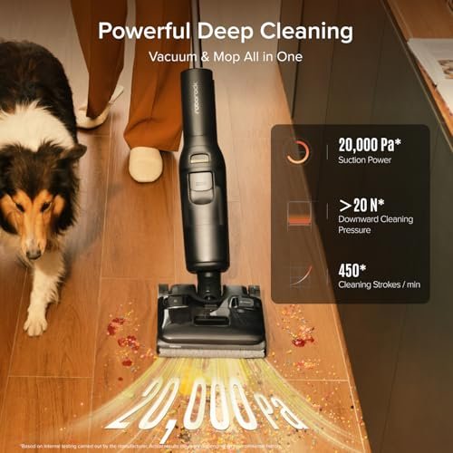 Roborock F25 ACE Combo cordless wet dry vacuum with its self-cleaning dock
