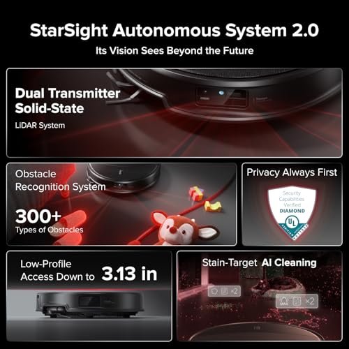 Roborock Saros 20 robot vacuum and mop, 3.14-inch ultra-slim chassis